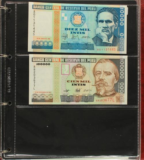 BILLETES EXTRANJEROS. Lote 83 billetes. S.XX. PERÚ (27), SU