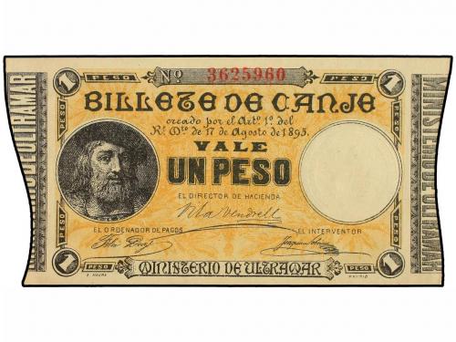 EMISIONES DE ULTRAMAR I ANDORRA. 1 Peso. 17 Agosto 1895. MI