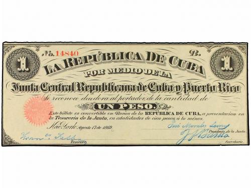 EMISIONES DE ULTRAMAR I ANDORRA. 1 Peso. 17 Agosto 1869. JU