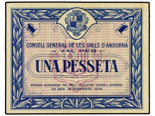 EMISIONES DE ULTRAMAR I ANDORRA. 1 Pesseta. 19 Desembre 193