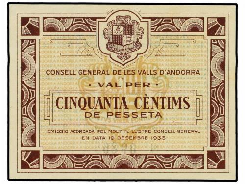 EMISIONES DE ULTRAMAR I ANDORRA. 50 Cèntims. 19 Desembre 19