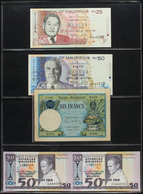 BILLETES EXTRANJEROS. Lote 76 billetes. Siglo XX. MADAGASCA