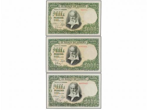 ESTADO ESPAÑOL. Lote 3 billetes 1.000 Pesetas. 31 Diciembre 