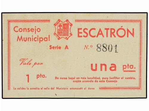 ARAGÓN-FRANJA DE PONENT. 1 Peseta. C.M. de ESCATRÓN (Zaragoz