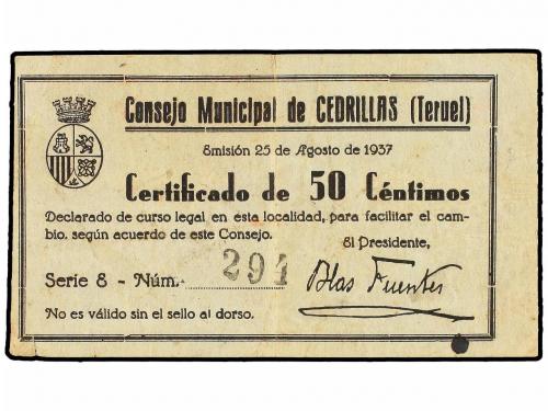 ARAGÓN-FRANJA DE PONENT. 50 Céntimos. 25 Agosto 1937. C.M. d