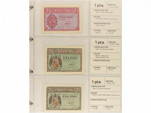 ESTADO ESPAÑOL. Lote de 64 billetes 1 a 1.000 Pesetas. 1936 