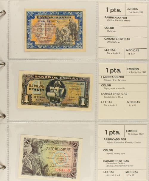 ESTADO ESPAÑOL. Lote de 64 billetes 1 a 1.000 Pesetas. 1936 
