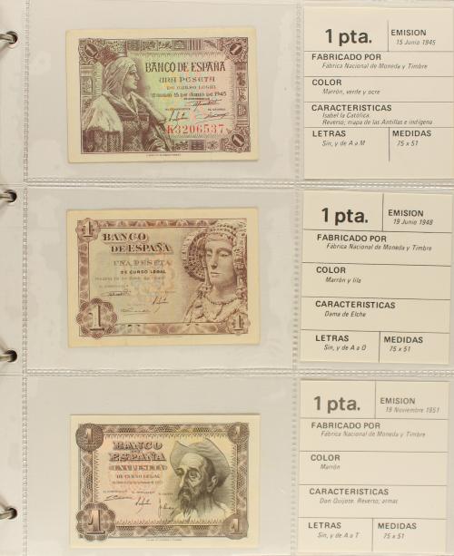 ESTADO ESPAÑOL. Lote de 64 billetes 1 a 1.000 Pesetas. 1936 