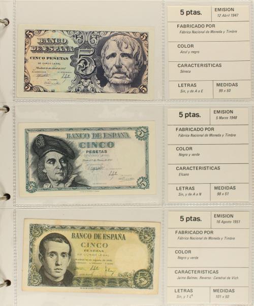 ESTADO ESPAÑOL. Lote de 64 billetes 1 a 1.000 Pesetas. 1936 
