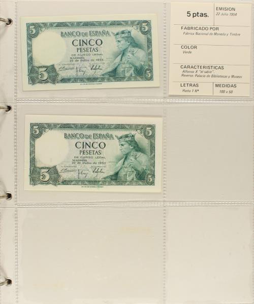 ESTADO ESPAÑOL. Lote de 64 billetes 1 a 1.000 Pesetas. 1936 