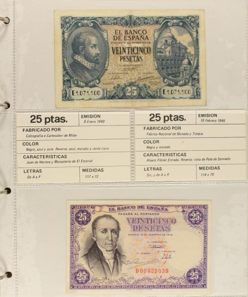 ESTADO ESPAÑOL. Lote de 64 billetes 1 a 1.000 Pesetas. 1936 