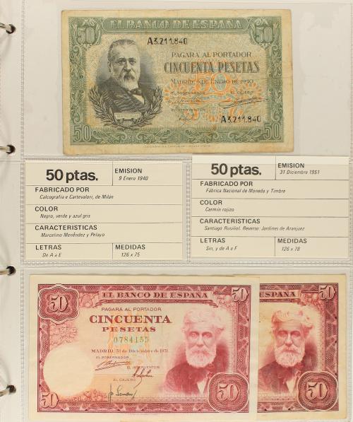 ESTADO ESPAÑOL. Lote de 64 billetes 1 a 1.000 Pesetas. 1936 