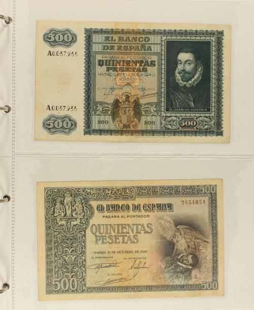 ESTADO ESPAÑOL. Lote de 64 billetes 1 a 1.000 Pesetas. 1936 