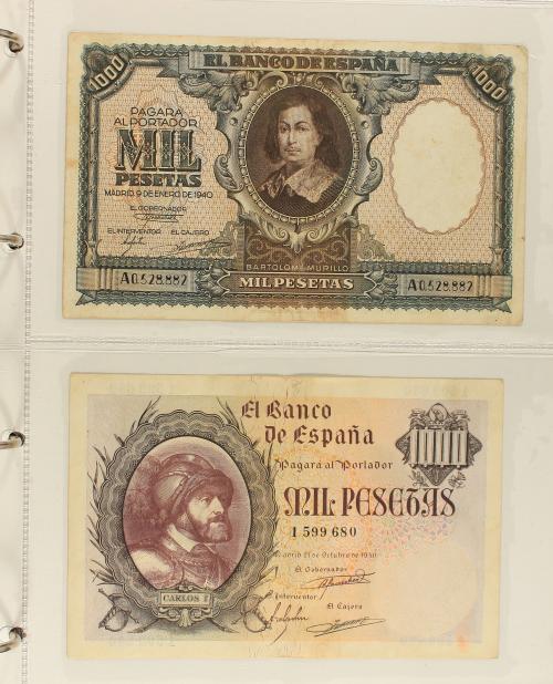 ESTADO ESPAÑOL. Lote de 64 billetes 1 a 1.000 Pesetas. 1936 