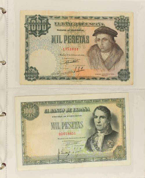 ESTADO ESPAÑOL. Lote de 64 billetes 1 a 1.000 Pesetas. 1936 