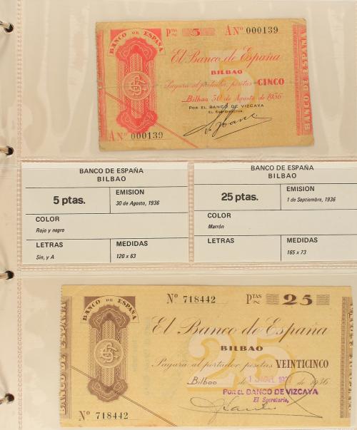 GUERRA CIVIL, ZONA REPUBLICANA. Lote de 49 billets 25 Céntim