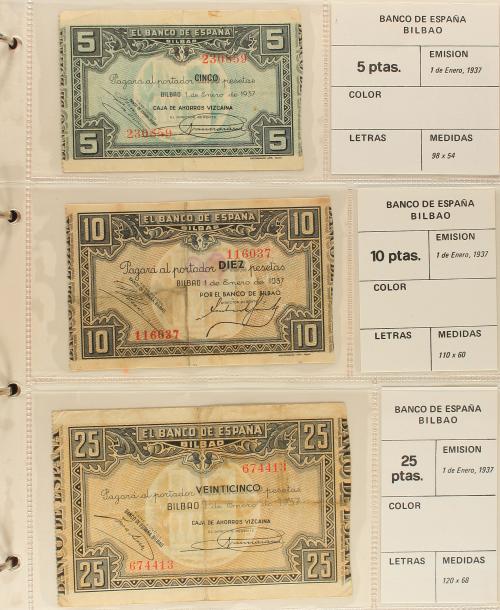 GUERRA CIVIL, ZONA REPUBLICANA. Lote de 49 billets 25 Céntim