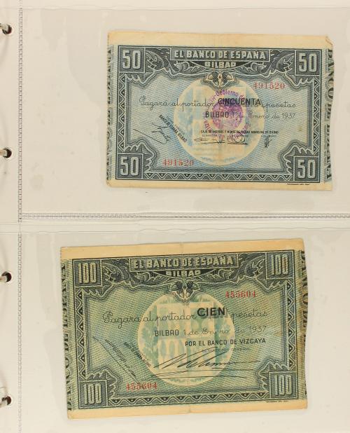 GUERRA CIVIL, ZONA REPUBLICANA. Lote de 49 billets 25 Céntim