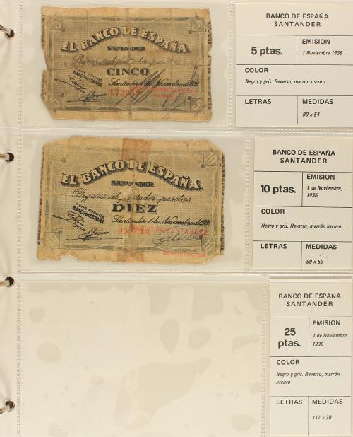 GUERRA CIVIL, ZONA REPUBLICANA. Lote de 49 billets 25 Céntim