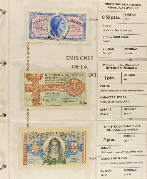 GUERRA CIVIL, ZONA REPUBLICANA. Lote de 49 billets 25 Céntim