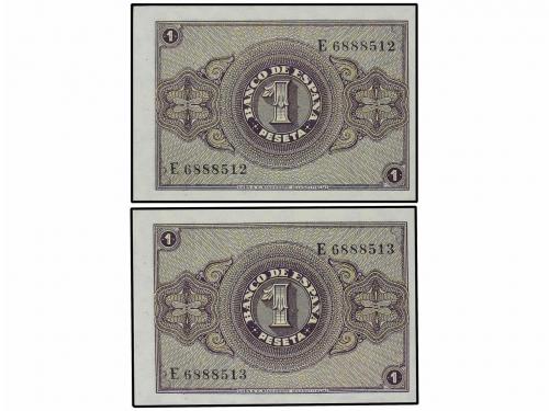 ESTADO ESPAÑOL. Lote 2 billetes 1 Peseta. 30 Abril 1938. Ser