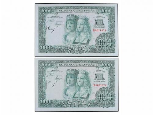 BANCO DE ESPAÑA. Lote 2 billetes 1.000 Pesetas. 29 Noviembre