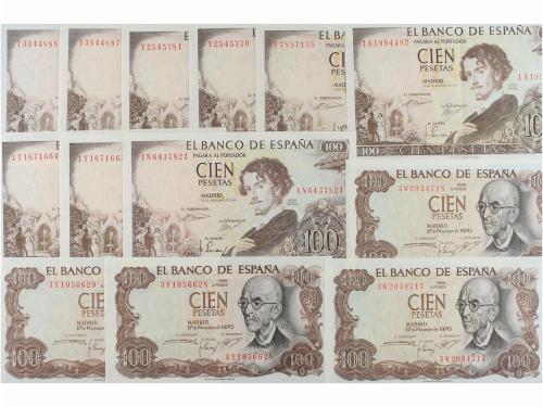 ESTADO ESPAÑOL. Lote 13 billetes 100 Pesetas. 19 Noviembre 1