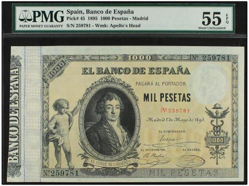 BANCO DE ESPAÑA. 1.000 Pesetas. 1 Mayo 1895. Conde de Cabarr