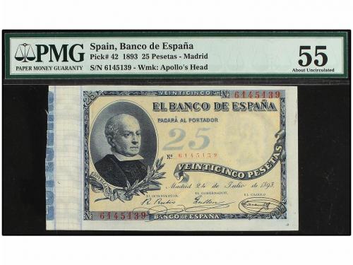 BANCO DE ESPAÑA. 25 Pesetas. 24 Julio 1893. Jovellanos. Pare