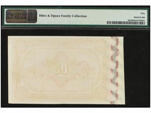 BANCO DE ESPAÑA. Lote 2 billetes 50 Pesetas. 1 Julio 1884. B