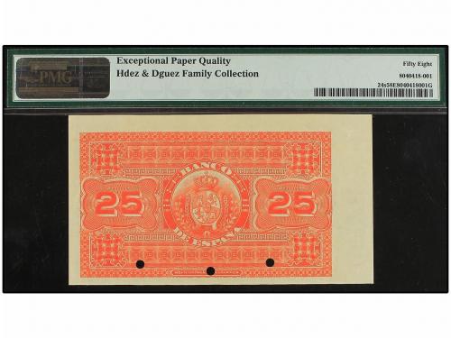 BANCO DE ESPAÑA. 25 Pesetas. 1 Enero 1884. Lección de Geogra