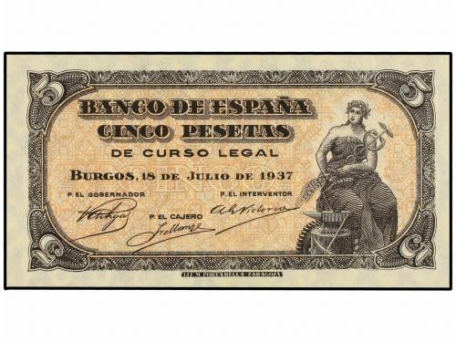 ESTADO ESPAÑOL. 5 Pesetas. 18 Julio 1937. Portabella. Sin Se