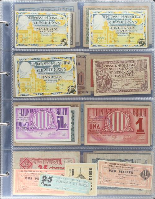 CATALUNYA. Lote 430 billetes. CATALUNYA. Incluye 2,50, 5 y 1