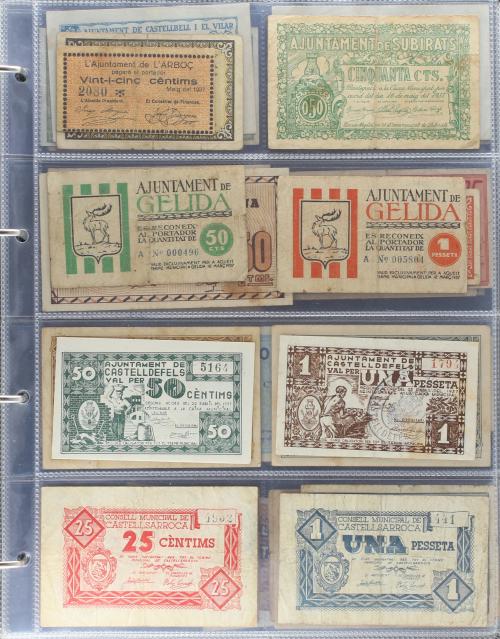 CATALUNYA. Lote 430 billetes. CATALUNYA. Incluye 2,50, 5 y 1