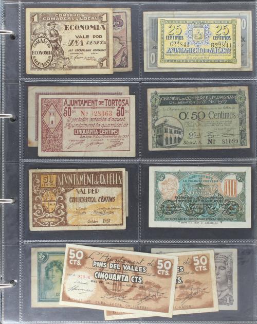 CATALUNYA. Lote 430 billetes. CATALUNYA. Incluye 2,50, 5 y 1