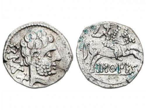 MONEDAS HISPÁNICAS. Denario. 120-20 a.C. BASCUNES (PAMPLONA)