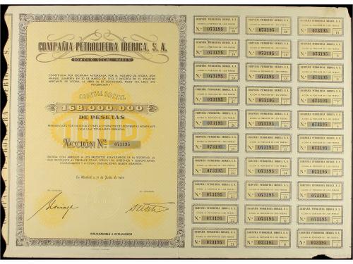 DOCUMENTOS y VARIOS. Lote 4 Acciones. 1960. COMPAÑIA PETROLI