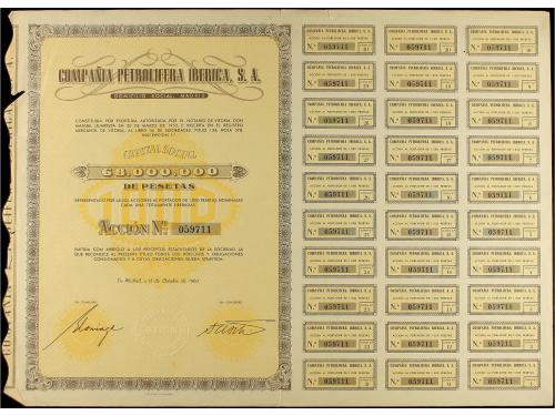 DOCUMENTOS y VARIOS. Lote 4 Acciones. 1960. COMPAÑIA PETROLI