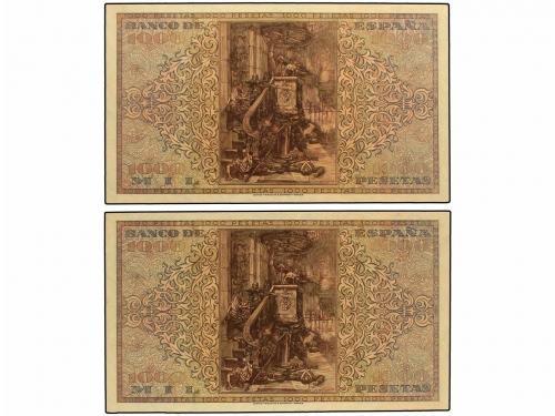 ESTADO ESPAÑOL. Lote 2 billletes 1.000 Pesetas. 20 Mayo 1938