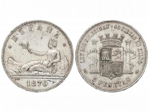 GOB. PROVISIONAL y I REPÚBLICA. 5 Pesetas. 1870 (*18-70). S.