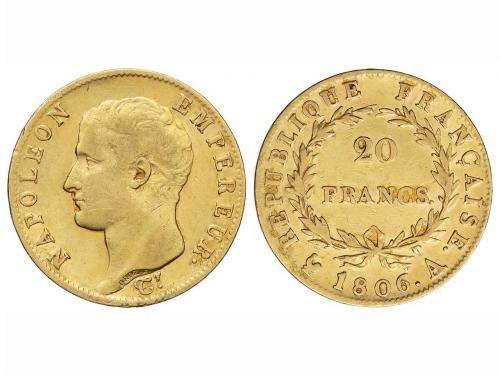 FRANCIA. 20 Francos. 1806-A. NAPOLEÓN EMPEREUR. PARÍS. 6,39 