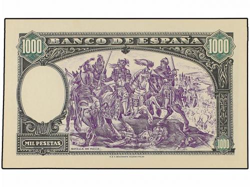 BILLETES ESPAÑOLES. Prueba de anverso y reverso 1.000 Peseta