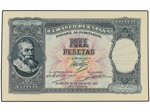 BILLETES ESPAÑOLES. Prueba de anverso y reverso 1.000 Peseta