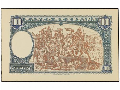 BILLETES ESPAÑOLES. Prueba de anverso y reverso 1.000 Peseta