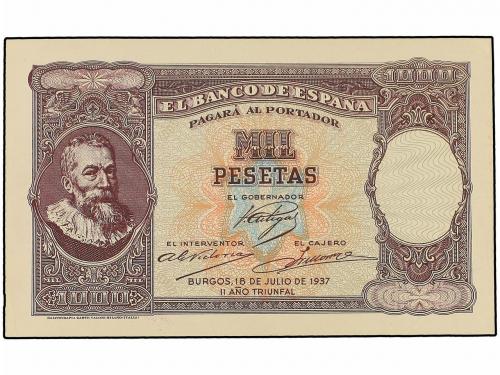 BILLETES ESPAÑOLES. Prueba de anverso y reverso 1.000 Peseta