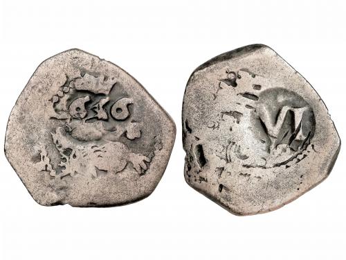 FELIPE IV. Resello de valor VI y fecha. 1656. Vellón. ¿4 Mar