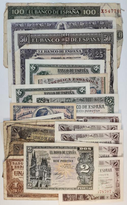 BILLETES ESPAÑOLES. Lote 80 billetes. BILLETES ESPAÑOLES, BI