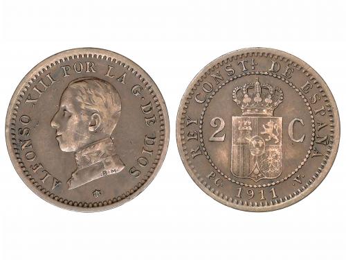 ALFONSO XIII. 2 Céntimos. 1911 (*19). P.C.-V. RARA. AC-14. M