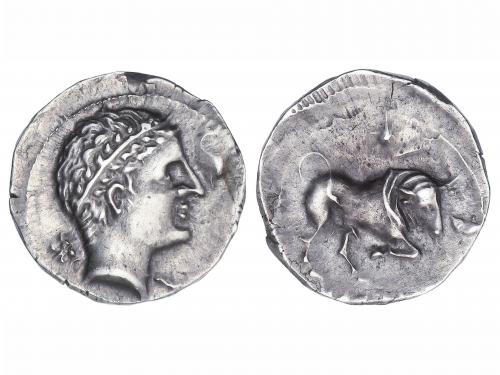 MONEDAS HISPÁNICAS. Dracma. 300-200 A.C. ARSGITAR (SAGUNTO, 