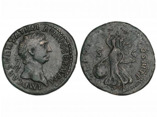 IMPERIO ROMANO. As. Acuñada el 98 d.C. TRAJANO. Anv.: IMP. C